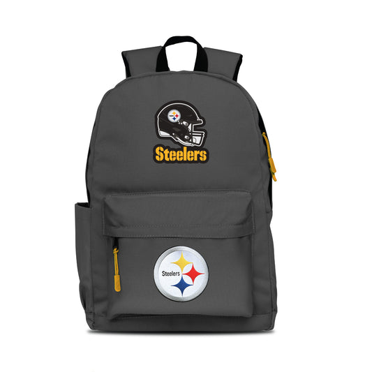 PITTSBURGH STEELERS TWO-LOGO CAMPUS LAPTOP BACKPACK-GRAY