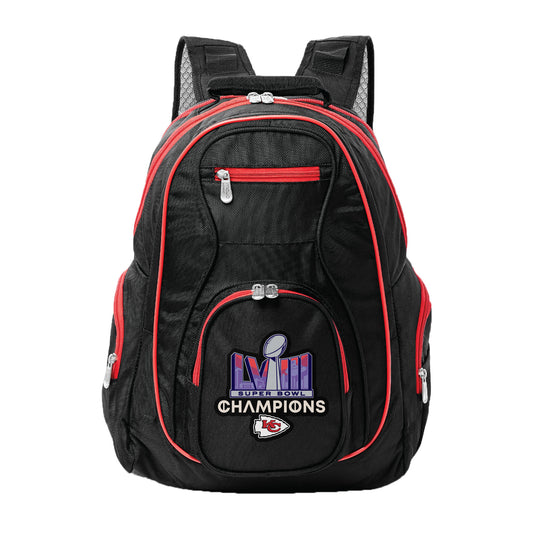 Kansas city Chiefs Super Bowl LVIII Champions Premium Laptop Backpack- Red Trim