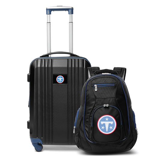 Tennessee Titans 2 Piece Premium Colored Trim Backpack and Luggage Set