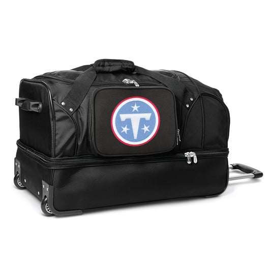 Tennessee Titans 27" Black Rolling Drop Bottom Duffel