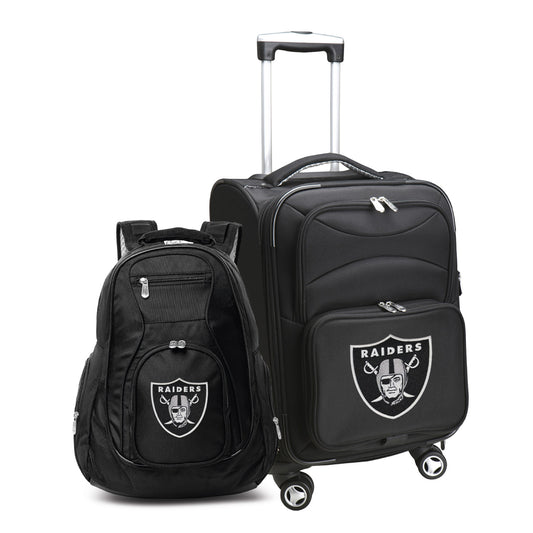 Las Vegas Raiders Spinner Carry-On Luggage and Backpack Set