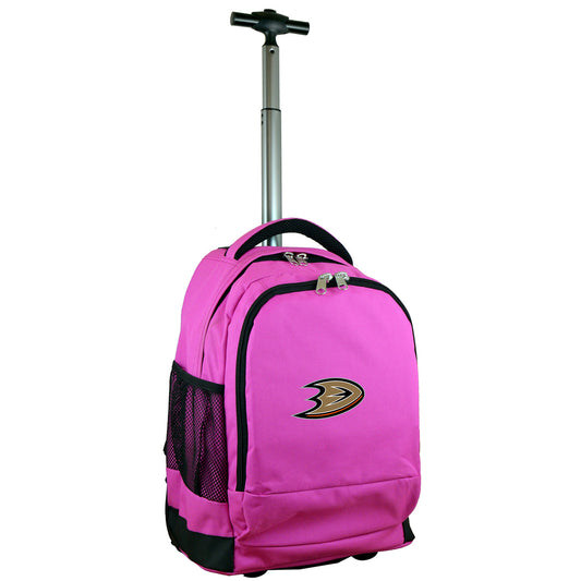 Anaheim Mighty Ducks Premium Wheeled Backpack in Pink