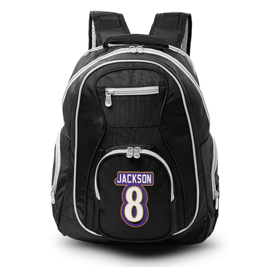 Baltimore Ravens Lamar Jackson Premium Backpack with Gray Trim