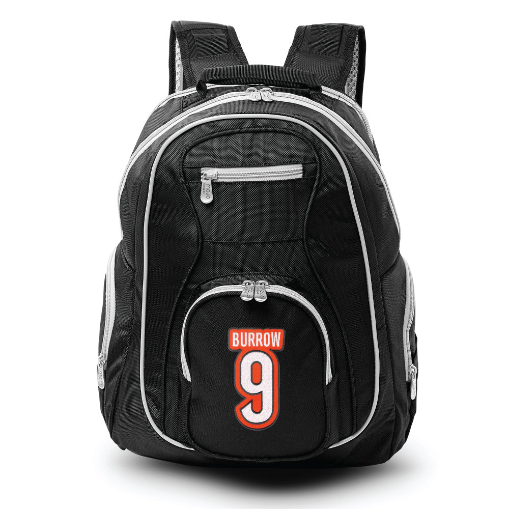 Cincinnati Bengals Joe Burrow Premium Backpack with Gray Trim