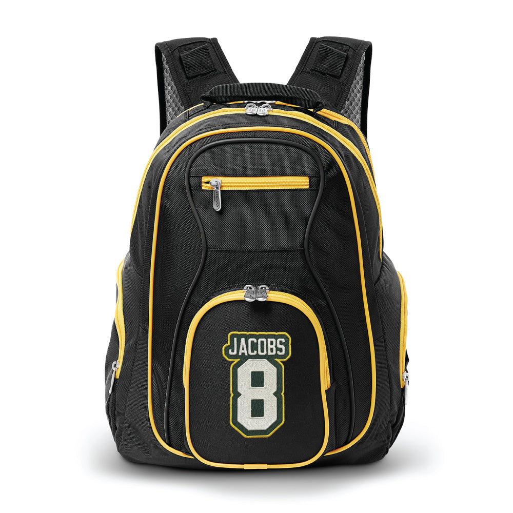 Green Bay Packers Josh Jacobs Premium Backpack with Yellow Trim