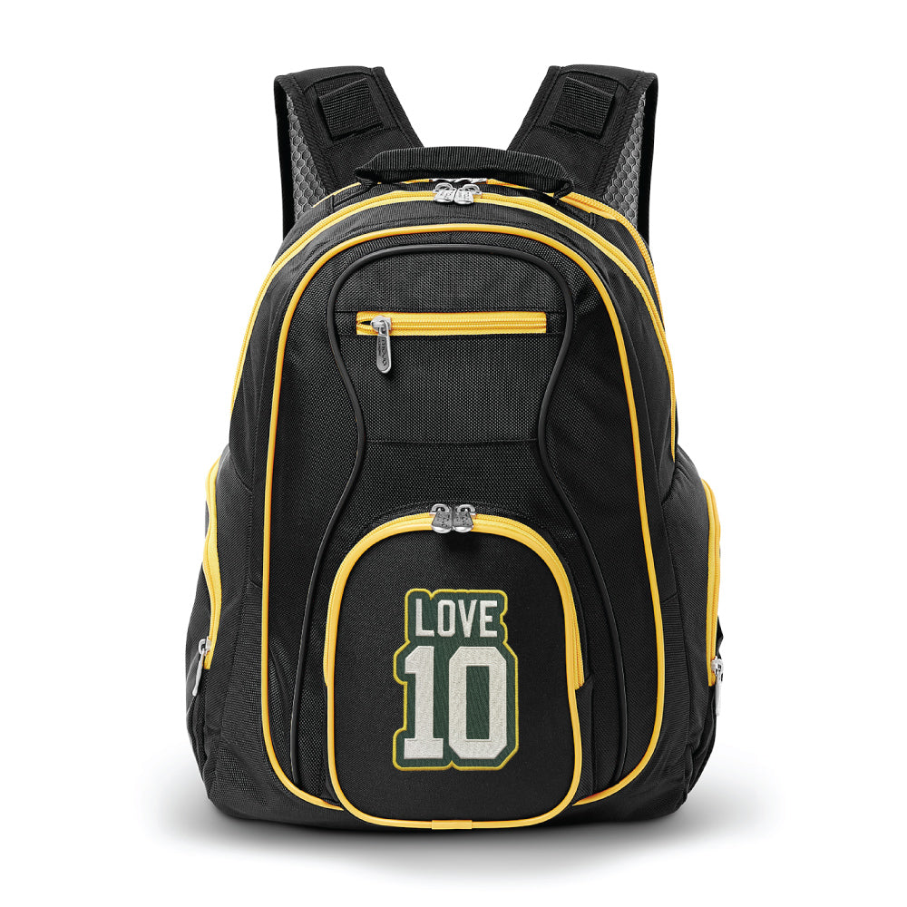 Green Bay Packers Jordan Love Premium Backpack with Yellow Trim