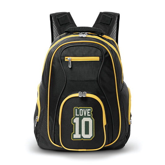 Green Bay Packers Jordan Love Premium Backpack with Yellow Trim