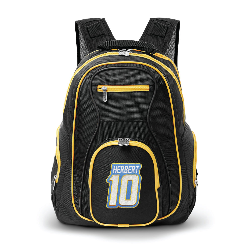 LA Chargers Justin Hebert Premium Backpack with Yellow Trim