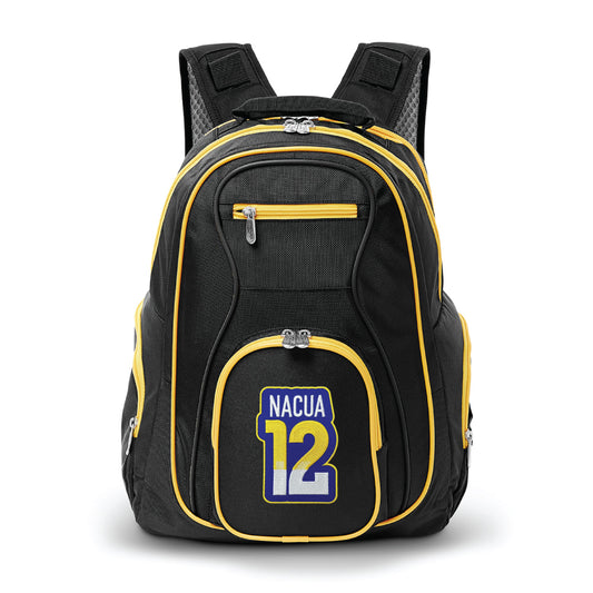 LA Rams Puka Nakua Premium Backpack with Yellow Trim