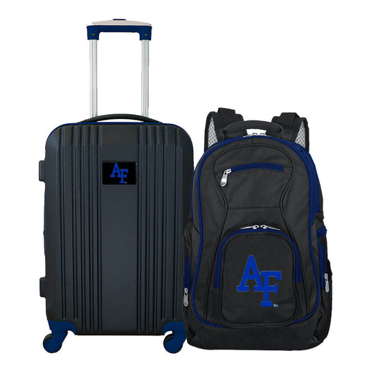 Air Force Falcons 2 Piece Premium Colored Trim Backpack and Luggage Set