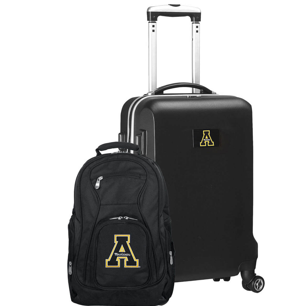 Appalachian State Mountaineers Mountaineers Deluxe 2-Piece Backpack and Carry on Set in Black