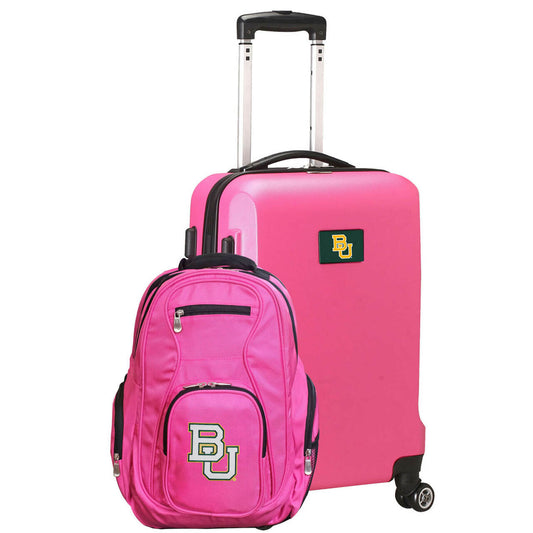 Baylor Bears Deluxe 2-Piece Backpack and Carry on Set in Pink