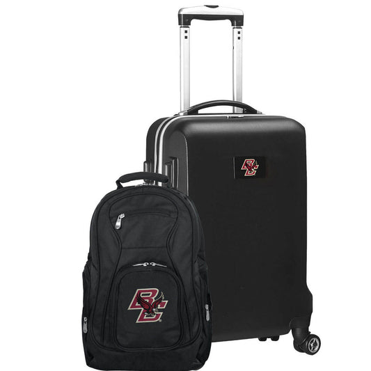 Boston College Eagles Deluxe 2-Piece Backpack and Carry on Set in Black