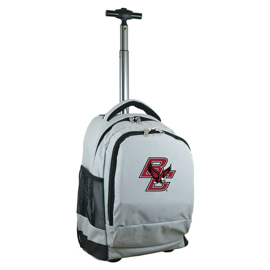 Boston College Premium Wheeled Backpack in Grey