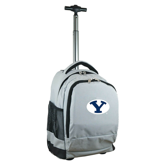 Brigham Young (BYU) Premium Wheeled Backpack in Grey