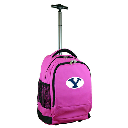 Brigham Young (BYU) Premium Wheeled Backpack in Pink