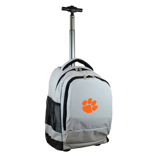 Clemson Tigers Premium Wheeled Backpack in Grey