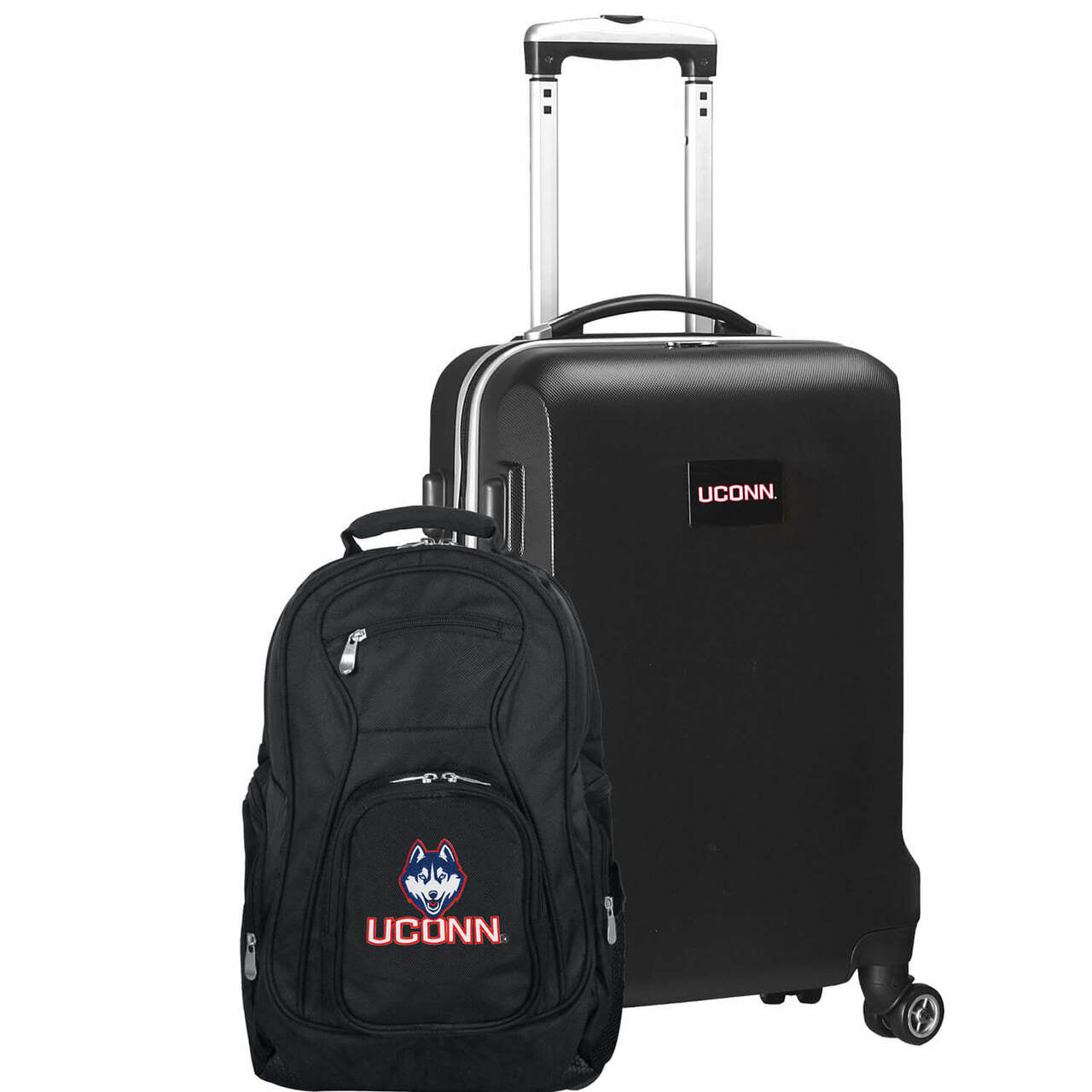 Connecticut Huskies Deluxe 2-Piece Backpack and Carry on Set in Black
