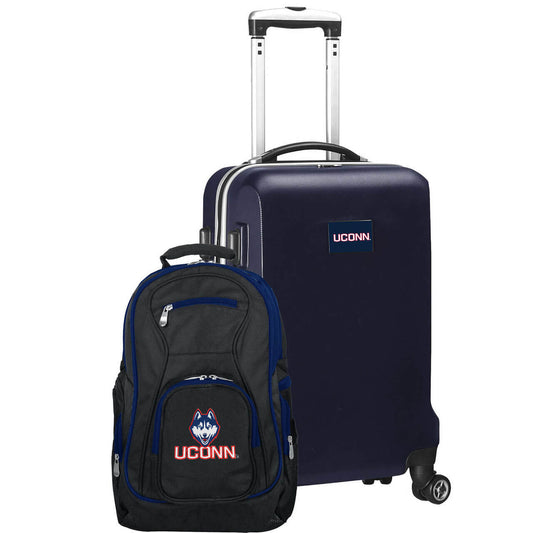 Connecticut Huskies Deluxe 2-Piece Backpack and Carry on Set in Navy