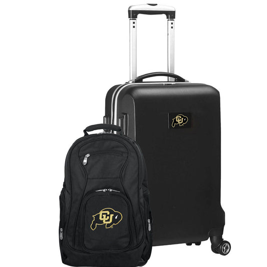 Colorado Buffaloes Deluxe 2-Piece Backpack and Carry on Set in Black