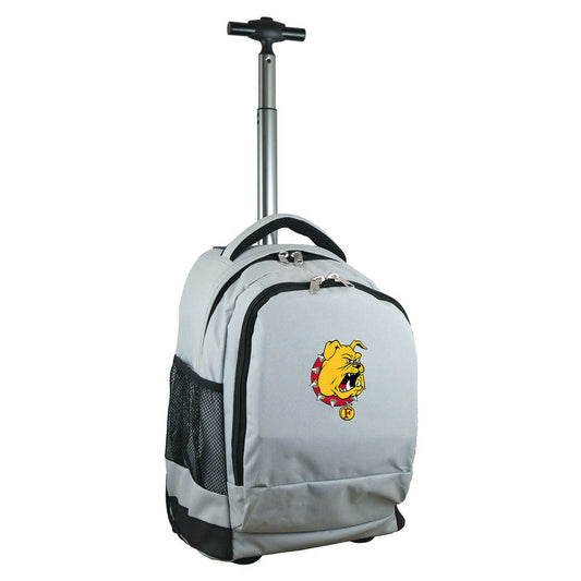 Ferris State Premium Wheeled Backpack in Grey