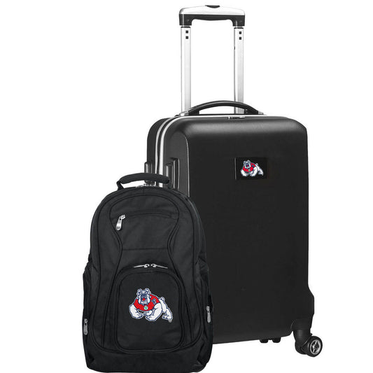 Fresno State Bulldogs Deluxe 2-Piece Backpack and Carry on Set in Black