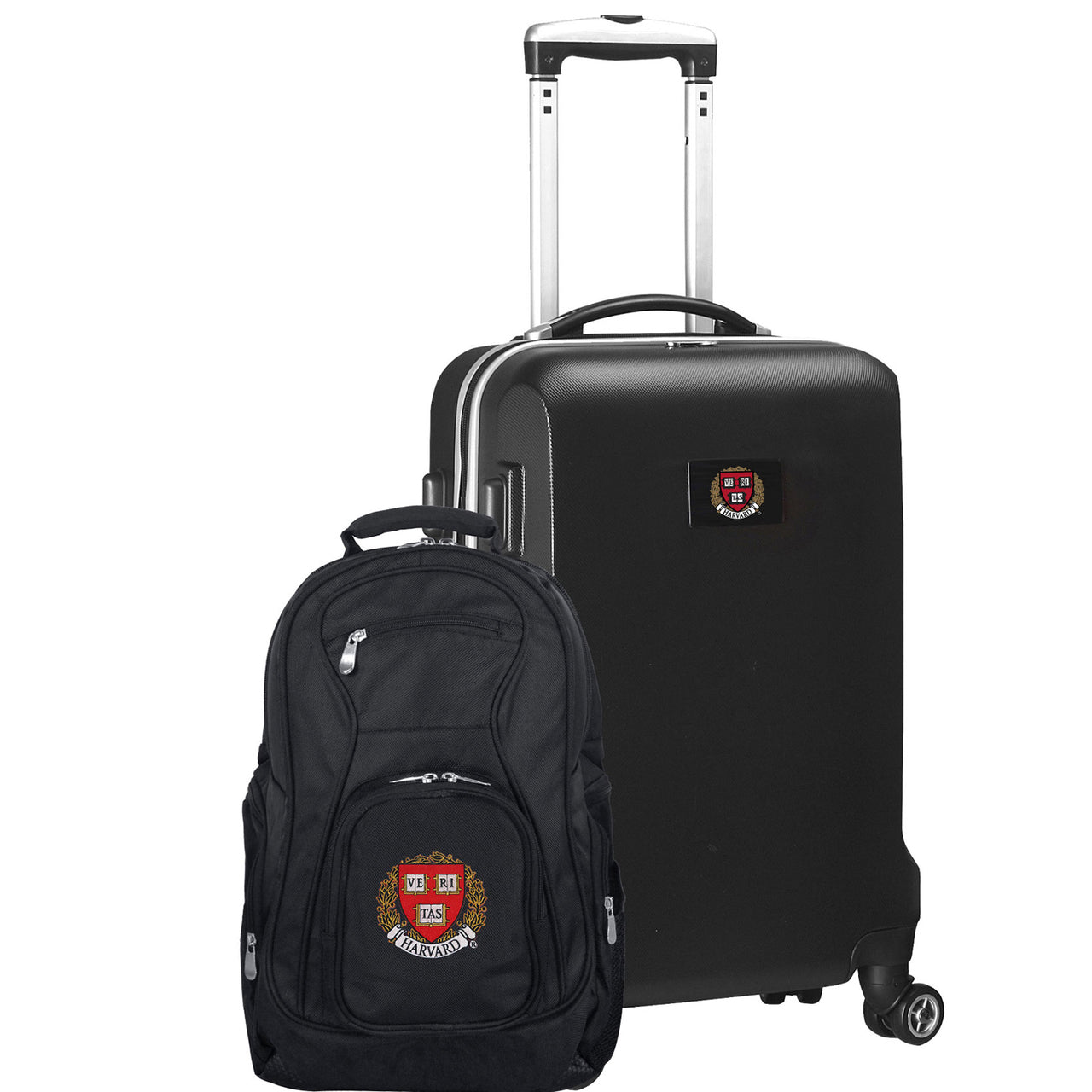 Harvard Crimson Deluxe 2-Piece Backpack and Carry-on Set in Black
