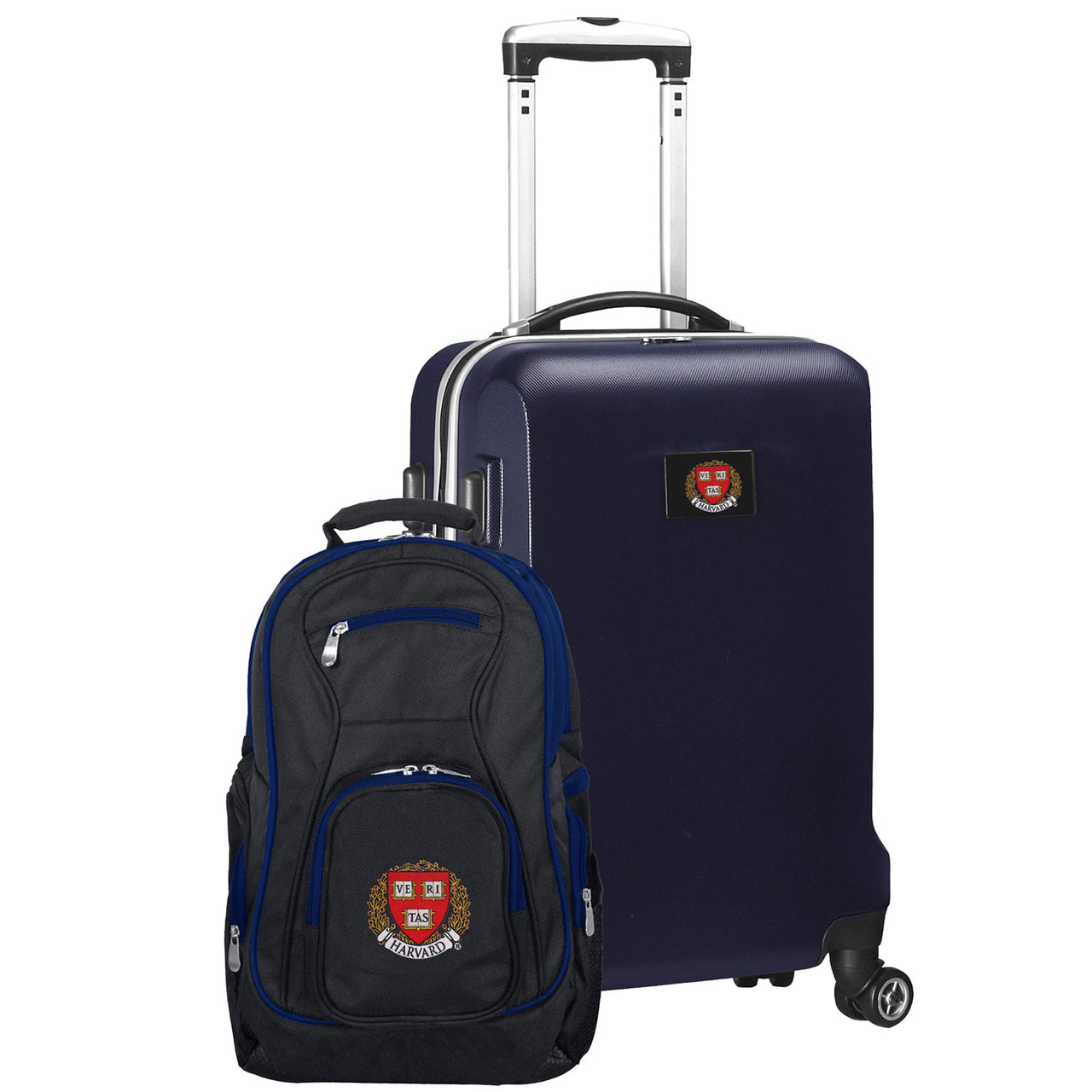 Harvard Crimson Deluxe 2-Piece Backpack and Carry-on Set in Navy