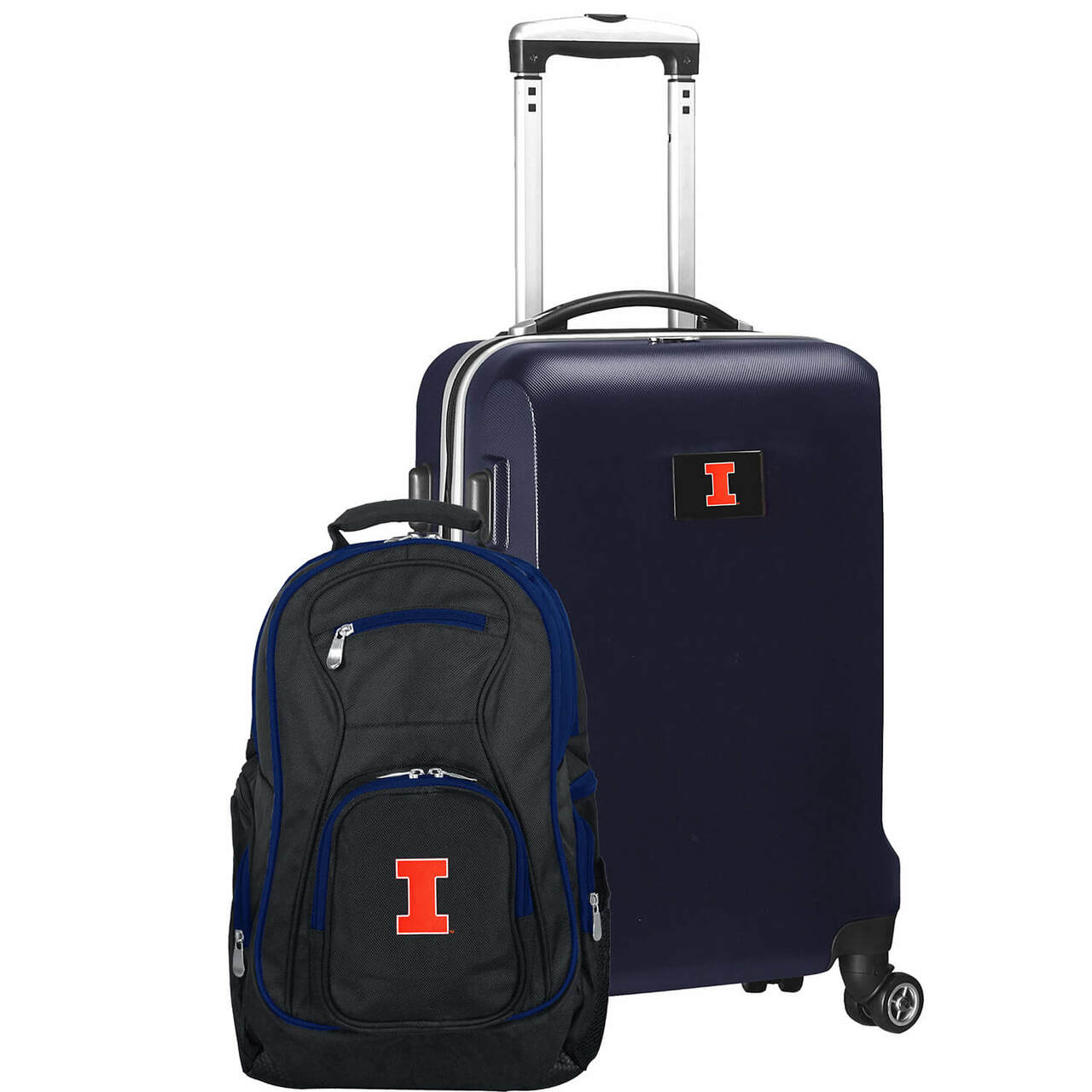 Illinois Fighting Illini Deluxe 2-Piece Backpack and Carry on Set in Navy