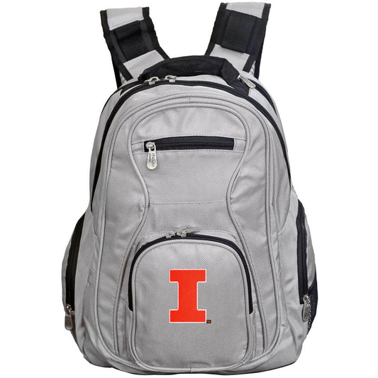 Illinois Fighting Illini Laptop Backpack in Gray