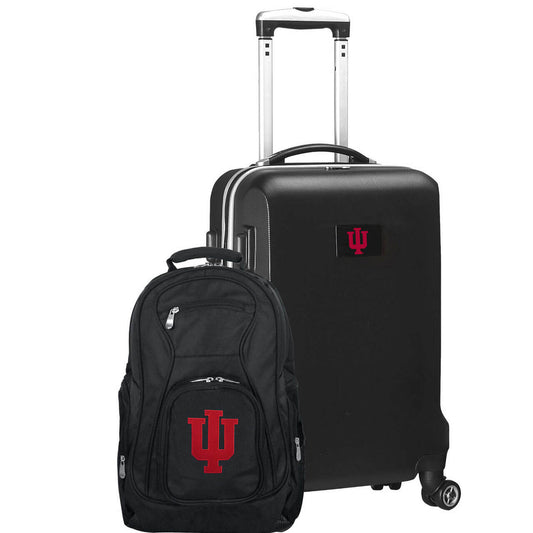 Indiana Hoosiers Deluxe 2-Piece Backpack and Carry on Set in Black