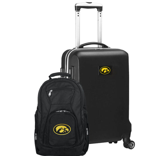 Iowa Hawkeyes Deluxe 2-Piece Backpack and Carry on Set in Black
