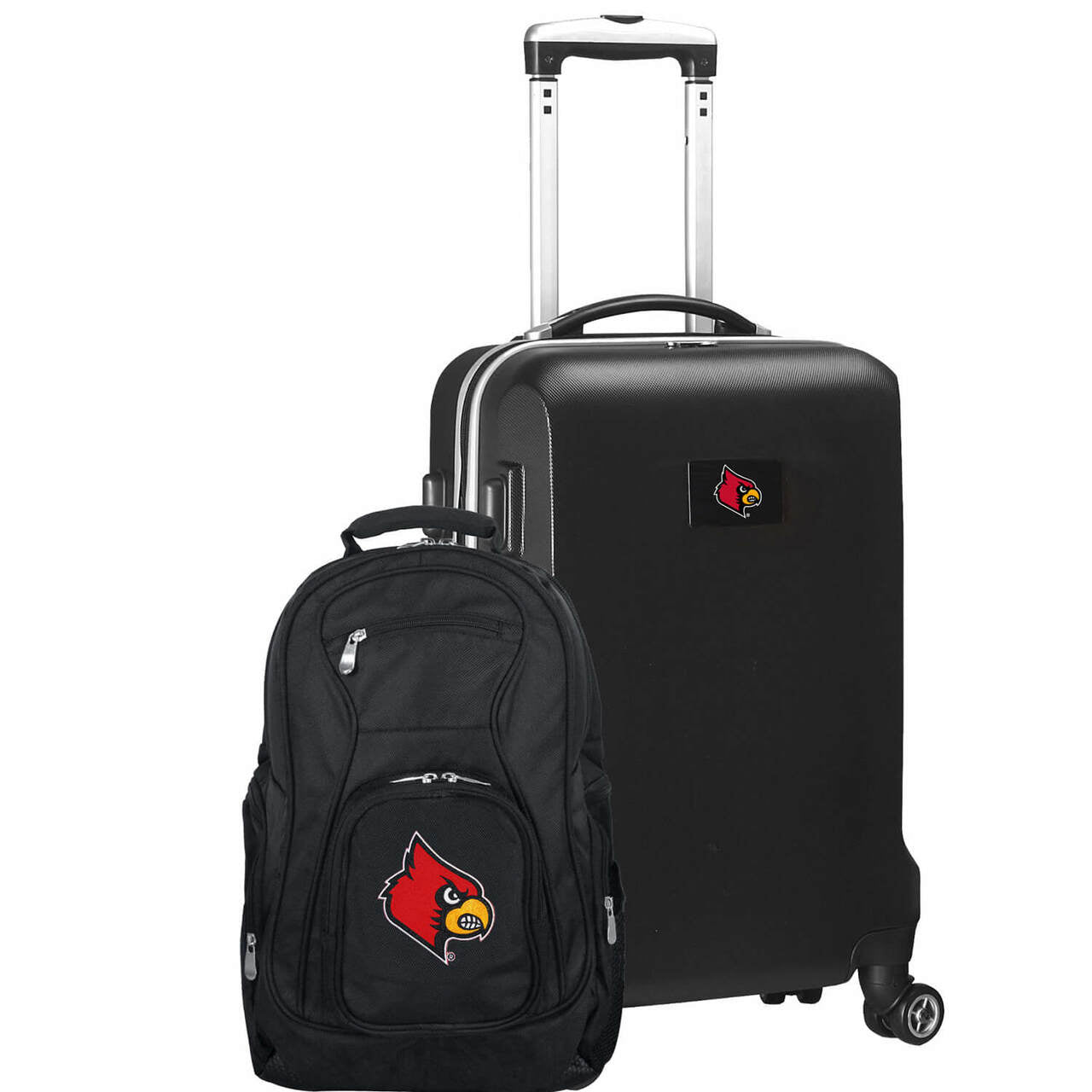 Louisville Cardinals Deluxe 2-Piece Backpack and Carry-on Set in Black