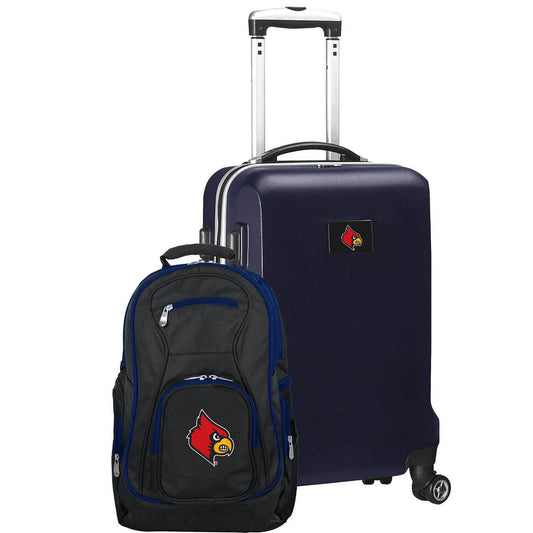 Louisville Cardinals Deluxe 2-Piece Backpack and Carry-on Set in Navy