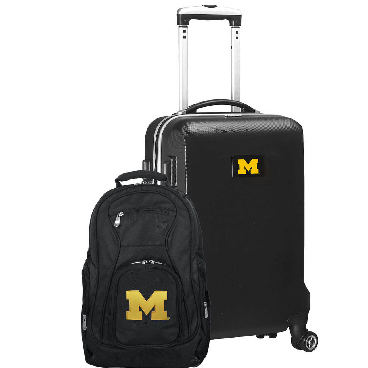 Michigan Wolverines Deluxe 2-Piece Backpack and Carry on Set in Black