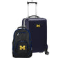 Michigan Wolverines Deluxe 2-Piece Backpack and Carry on Set in Navy