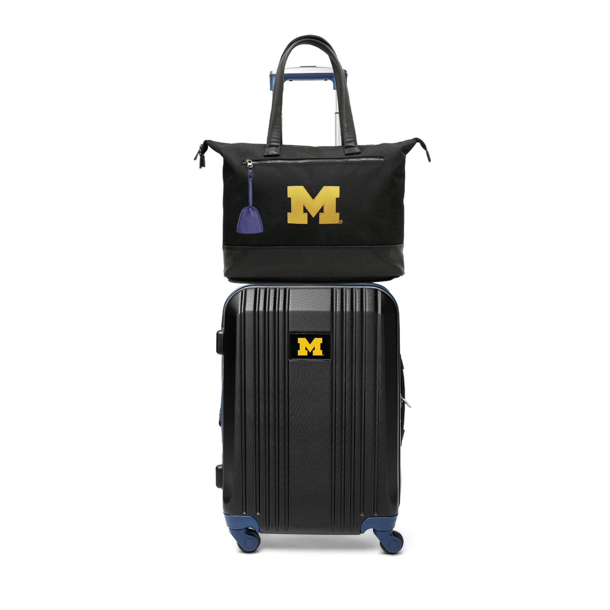 Michigan Wolverines Premium Laptop Tote Bag and Luggage Set