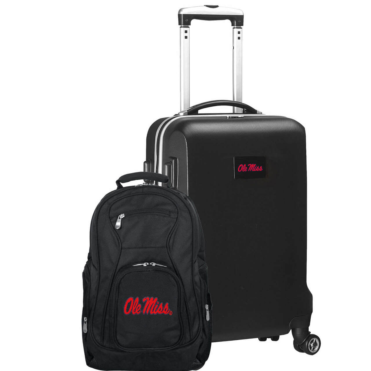 Mississippi Ole Miss Deluxe 2-Piece Backpack and Carry-on Set in Black