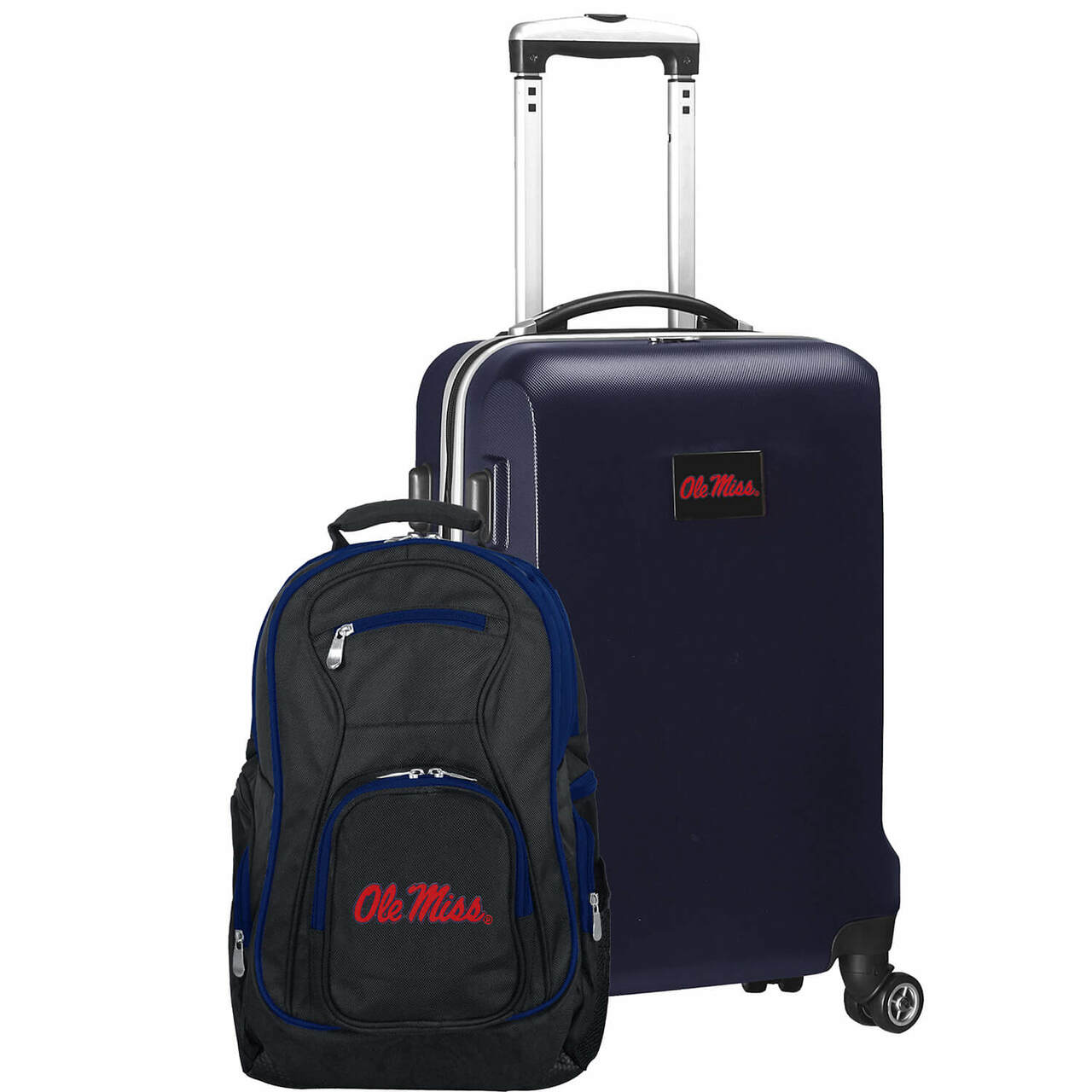 Mississippi Ole Miss Deluxe 2-Piece Backpack and Carry-on Set in Navy