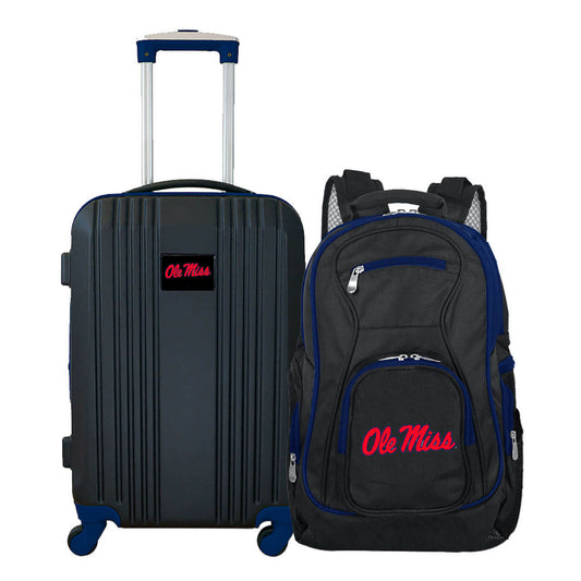 Mississippi Ole Miss 2 Piece Premium Colored Trim Backpack and Luggage Set