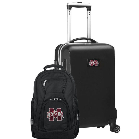 Mississippi State Bulldogs Deluxe 2-Piece Backpack and Carry on Set in Black