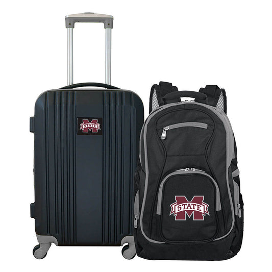 Mississippi State Bulldogs 2 Piece Premium Colored Trim Backpack and Luggage Set