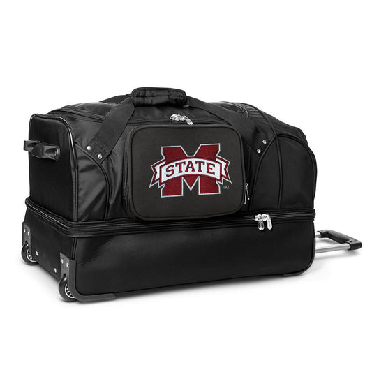 Miss State Bulldogs 27" Black Rolling Drop Bottom Duffel