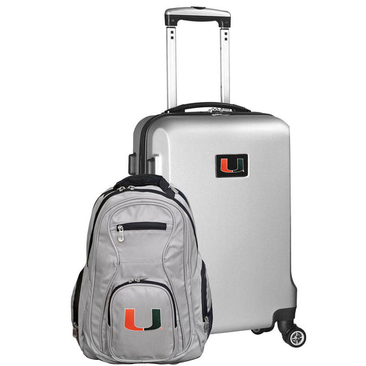 Miami Hurricanes Deluxe 2-Piece Backpack and Carry on Set