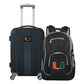 Miami Hurricanes 2 Piece Premium Colored Trim Backpack and Luggage Set