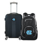 UNC Tar Heels 2 Piece Premium Colored Trim Backpack and Luggage Set