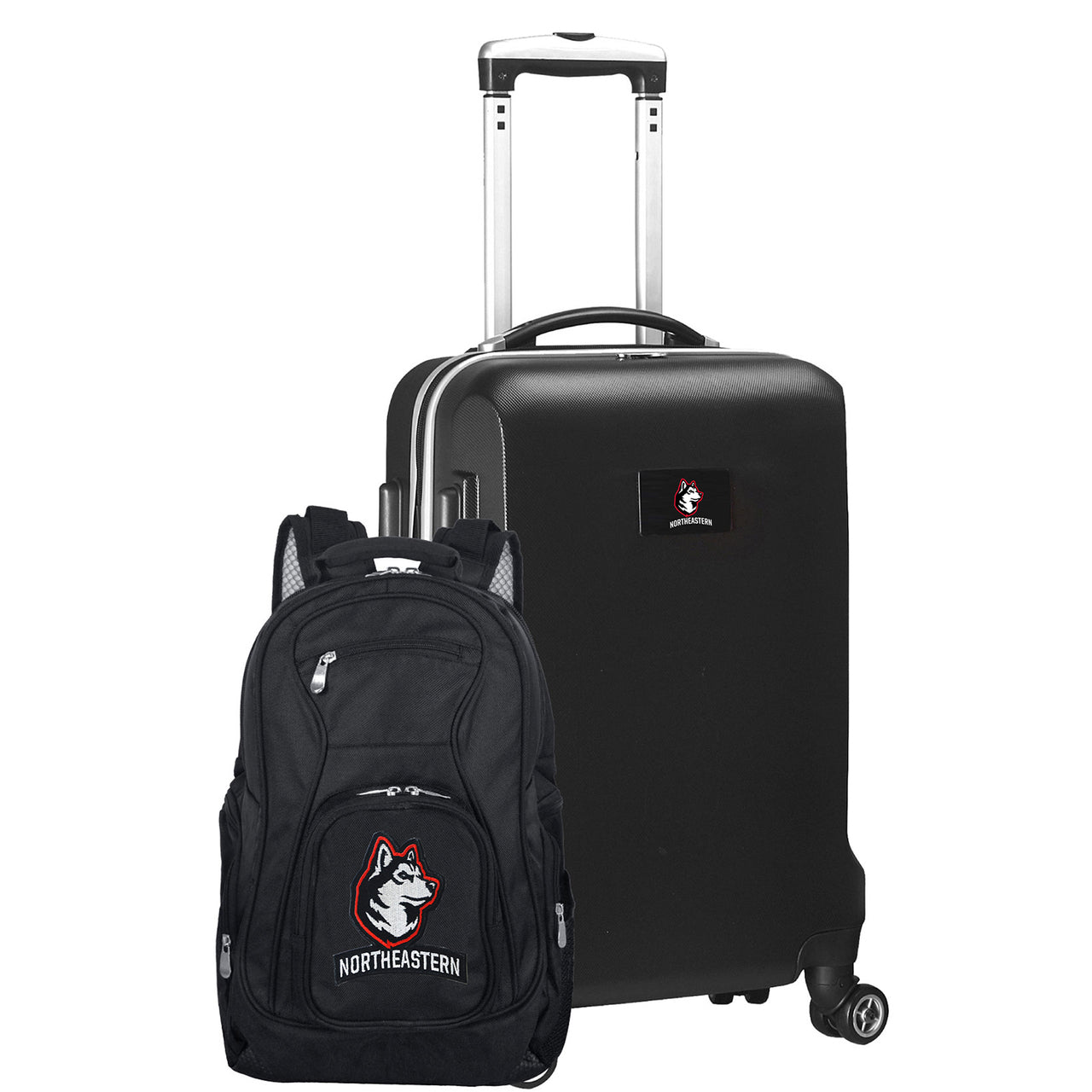 Northeastern Huskies Deluxe 2-Piece Backpack and Carry-on Set in Black
