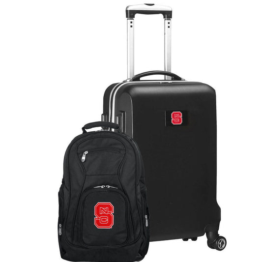 NC State Wolfpack Deluxe 2-Piece Backpack and Carry-on Set in Black