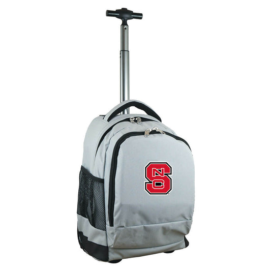North Carolina State Premium Wheeled Backpack in Grey