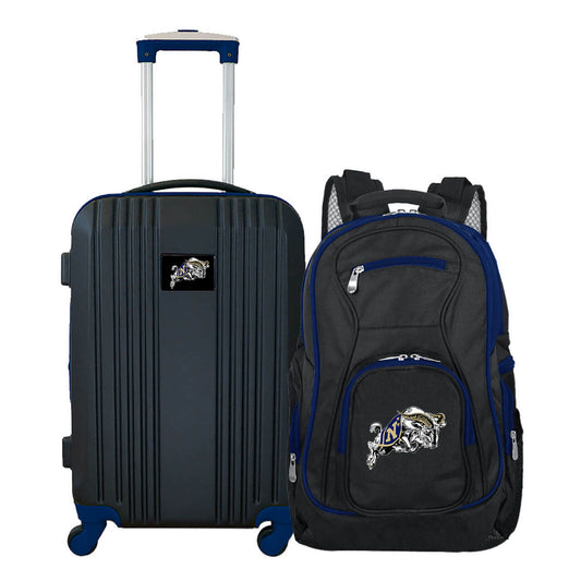 Navy Midshipmen 2 Piece Premium Colored Trim Backpack and Luggage Set